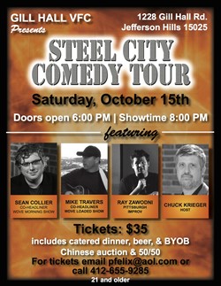 Gill Hall VFD to Host Steel City Comedy Tour on October 15