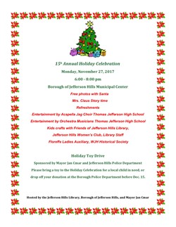 Borough Holiday Celebration to be Held on November 27 at Municipal Center from 6 to 8 p.m.