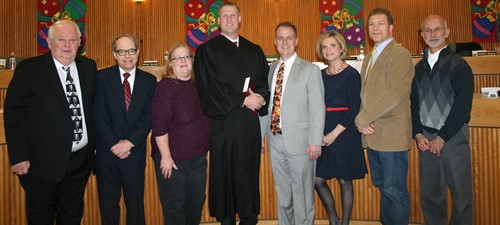 Magisterial District Judge Mike Thatcher administers Oath of Office